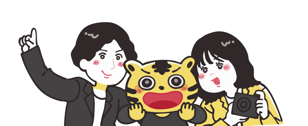 HRDXメンバーとマスコットキャラクター
